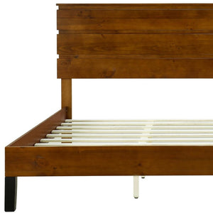 HomeRoots Brown Wood King Bed Frame - Sturdy, Modern Design with Platform Support for Comfort & Style, 800 lbs Capacity 653095