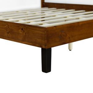 HomeRoots Brown Wood King Bed Frame - Sturdy, Modern Design with Platform Support for Comfort & Style, 800 lbs Capacity 653095