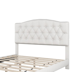 HomeRoots Black Upholstered Queen Bed Frame with Tufted Fabric & Elegant Wood Accents for Modern Bedrooms 653102