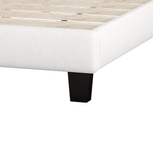 HomeRoots Beige Tufted King Bed Frame - Elegant Upholstered Design with Diamond Stitching & Durable Support 653103