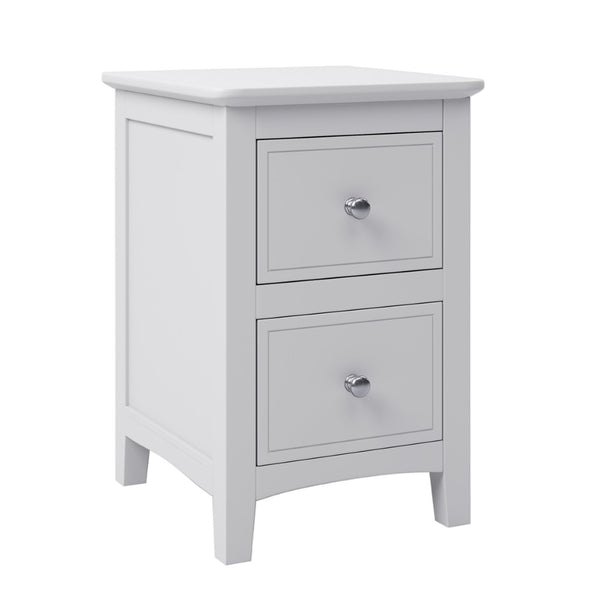 HomeRoots 22" White Wood Square Nightstand with Two Drawers - Stylish, Compact Storage for Every Bedroom Decor 653106