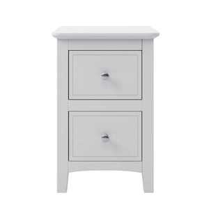 HomeRoots 22" White Wood Square Nightstand with Two Drawers - Stylish, Compact Storage for Every Bedroom Decor 653106