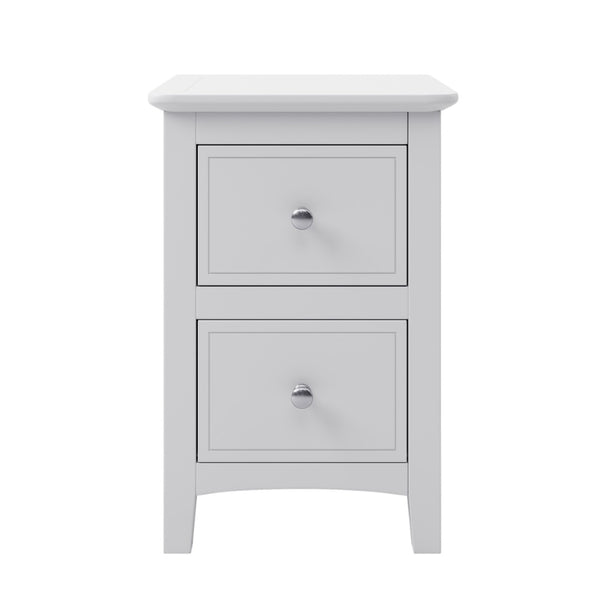 HomeRoots 22" White Wood Square Nightstand with Two Drawers - Stylish, Compact Storage for Every Bedroom Decor 653106