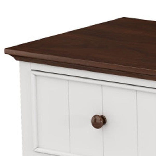 HomeRoots 61" Modern Two-Tone Walnut & White Seven Drawer Dresser – Stylish Storage Solution for Clutter-Free Spaces 653111