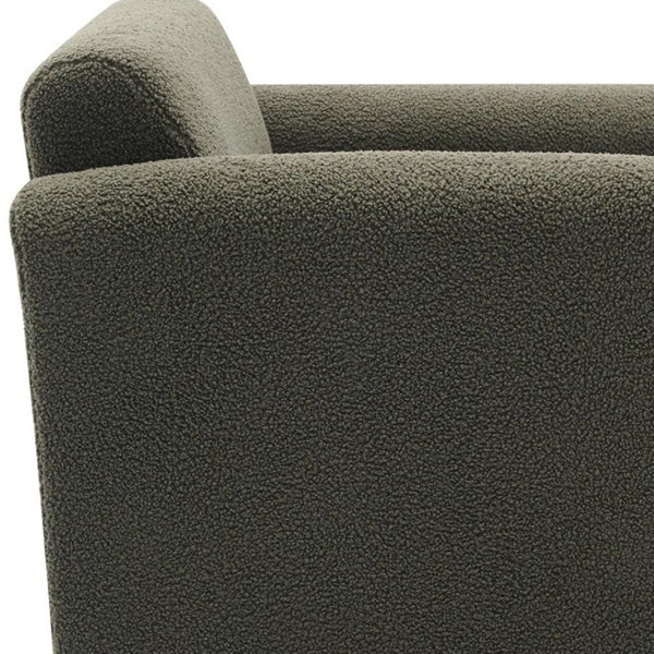 HomeRoots 31" Olive Green Boucle Upholstered Arm Chair with Cozy Pillow – Stylish Accent for Any Space 653115