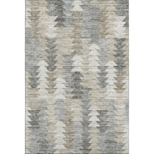 HomeRoots 8' X 10' Washable Geometric Area Rug in Taupe, Ivory & Gray – Durable, UV-Protected & Stylish Design 653150