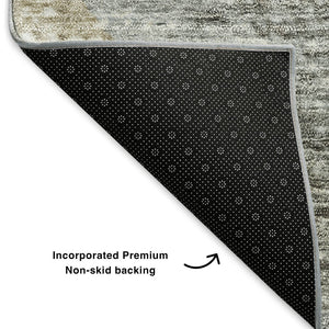 HomeRoots 8' X 10' Washable Geometric Area Rug in Taupe, Ivory & Gray – Durable, UV-Protected & Stylish Design 653150
