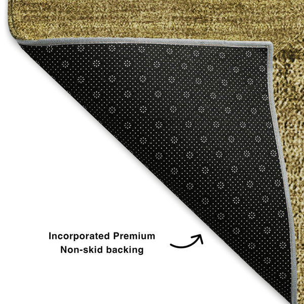 HomeRoots 9' X 12' Brown & Beige Abstract Washable Area Rug - Stain Resistant, UV Protected & Pet-Friendly Decor 653157