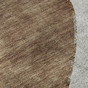 HomeRoots 8' Gray Brown and Ivory Abstract Washable Round Rug with UV Protection for High-Traffic Areas 653167