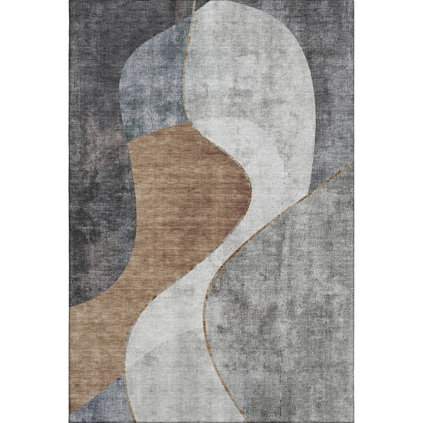 HomeRoots 8' X 10' Modern Abstract Washable Area Rug with UV Protection - Durable, Stylish & Family-Friendly! 653168