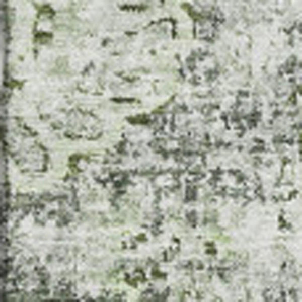 HomeRoots 8' X 10' Floral Washable Area Rug in Artichoke Green, Ivory & Gray - Durable, UV Protected Design 653174