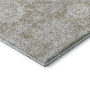HomeRoots 8' X 10' Beige and Ivory Floral Area Rug - Washable, UV-Protected for Durable Everyday Elegance 653180