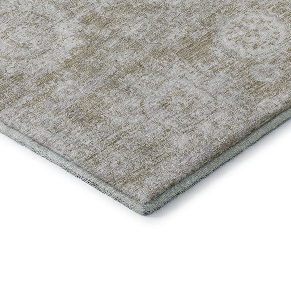 HomeRoots 8' X 10' Beige and Ivory Floral Area Rug - Washable, UV-Protected for Durable Everyday Elegance 653180
