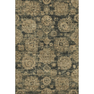 HomeRoots 8' X 10' Charcoal & Brown Floral Area Rug - Stain-Resistant, UV Protected, Easy-Care Design for Home 653192