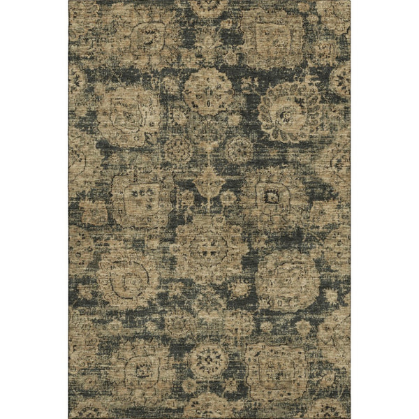 HomeRoots 8' X 10' Charcoal & Brown Floral Area Rug - Stain-Resistant, UV Protected, Easy-Care Design for Home 653192