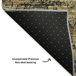 HomeRoots 8' X 10' Charcoal & Brown Floral Area Rug - Stain-Resistant, UV Protected, Easy-Care Design for Home 653192