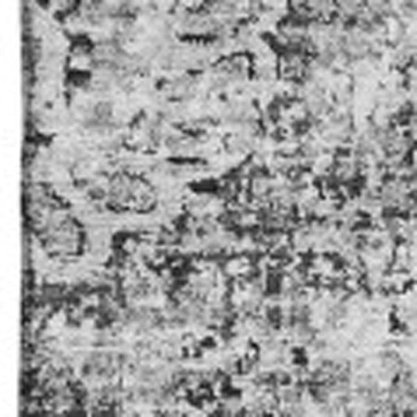 HomeRoots 8' X 10' Gray and Ivory Floral Area Rug - Durable, Washable, UV Protected for Elegant Home Decor 653204