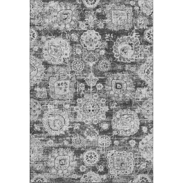 HomeRoots 10' Gray and Ivory Floral Area Rug - Washable, UV Protected, Durable for High-Traffic Spaces 653206