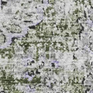 HomeRoots 5' X 8' Elegant Floral Area Rug in Olive Green, Purple & Ivory - Washable, UV-Protected & Durable 653220