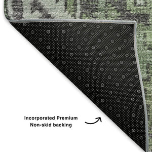 HomeRoots 8' X 10' Vibrant Green and Purple Patchwork Area Rug - Washable, Stain Resistant & UV Protected! 653246