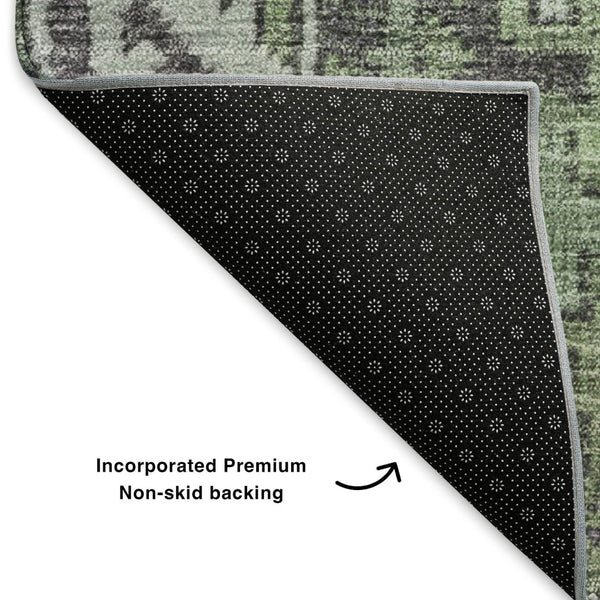 HomeRoots 8' X 10' Vibrant Green and Purple Patchwork Area Rug - Washable, Stain Resistant & UV Protected! 653246