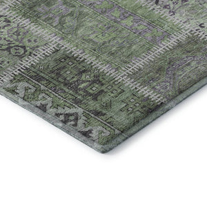 HomeRoots 8' X 10' Vibrant Green and Purple Patchwork Area Rug - Washable, Stain Resistant & UV Protected! 653246