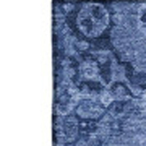 HomeRoots 8' X 10' Navy Blue & Ivory Washable Area Rug with UV Protection - Durable, Stylish, Easy Care Decor 653252
