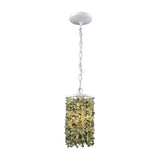 Agate Stones 6'' Wide 1-Light Mini Pendant - Off-white with Light Jade Agate Stones - Includes Adapter Kit 65325/1-LA Elk Lighting