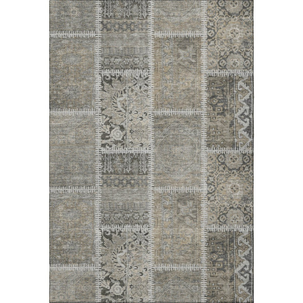 HomeRoots 10' X 14' Taupe and Ivory Washable Area Rug with UV Protection – Perfect for Family Spaces & Style! 653266