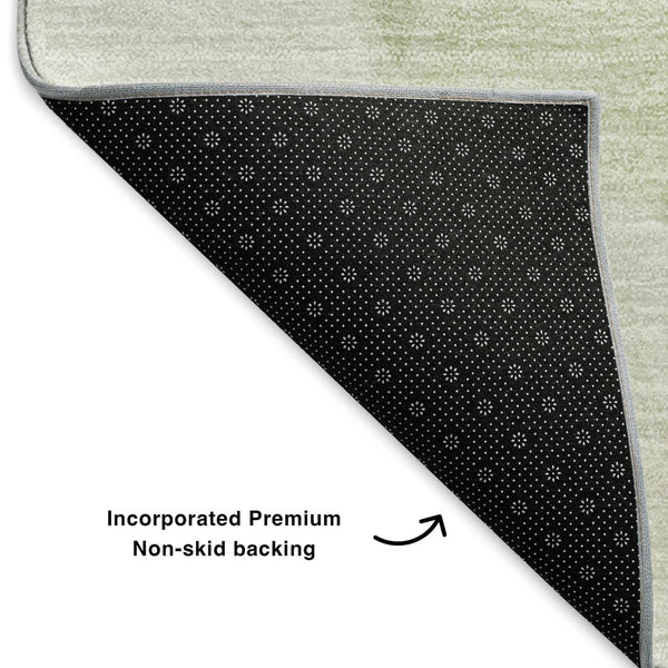 HomeRoots 5' Artichoke Green & Ivory Geometric Area Rug – Washable, UV-Protected, Durable for High-Traffic Spaces 653274