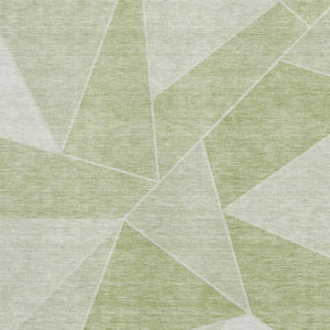 HomeRoots 9' X 12' Artichoke Green Geometric Area Rug - Washable, UV-Protected, Perfect for Busy Homes! 653277