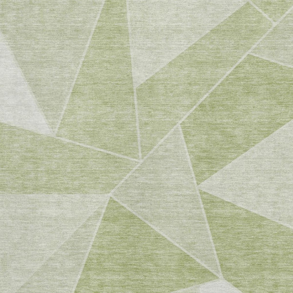 HomeRoots 9' X 12' Artichoke Green Geometric Area Rug - Washable, UV-Protected, Perfect for Busy Homes! 653277