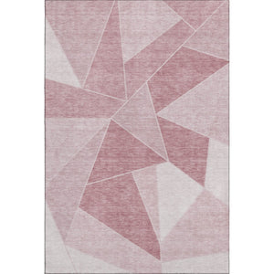 HomeRoots 5' X 8' Blush & Ivory Geometric Area Rug - Washable, UV-Protected, Modern Design for Every Space 653286