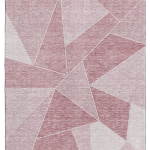 HomeRoots 5' X 8' Blush & Ivory Geometric Area Rug - Washable, UV-Protected, Modern Design for Every Space 653286