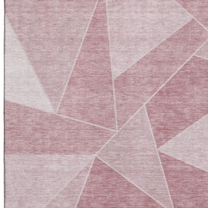 HomeRoots 8' X 10' Washable Blush & Ivory Geometric Area Rug - UV Protected, Stain Resistant, Stylish & Durable 653288