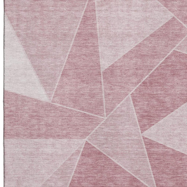 HomeRoots 8' X 10' Washable Blush & Ivory Geometric Area Rug - UV Protected, Stain Resistant, Stylish & Durable 653288