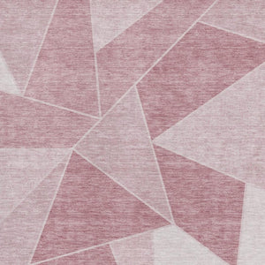 HomeRoots 9' X 12' Blush & Ivory Geometric Area Rug – Washable, UV-Protected, Ideal for High-Traffic Spaces 653289