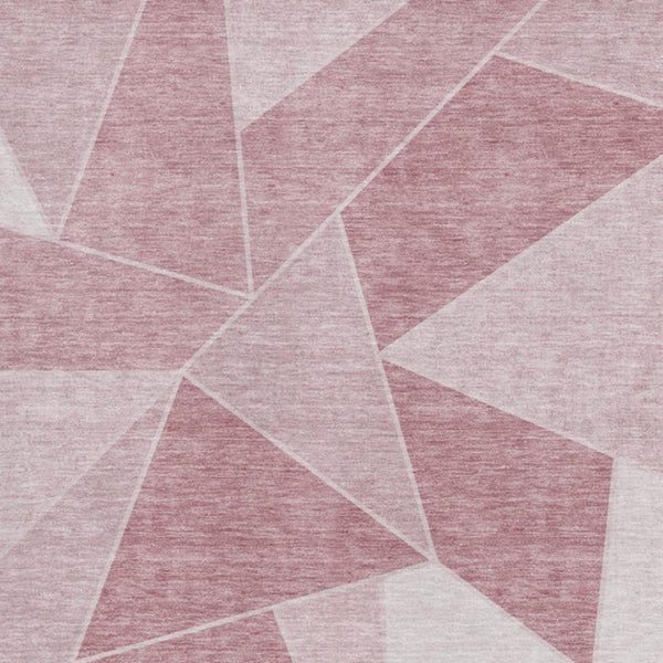 HomeRoots 9' X 12' Blush & Ivory Geometric Area Rug – Washable, UV-Protected, Ideal for High-Traffic Spaces 653289