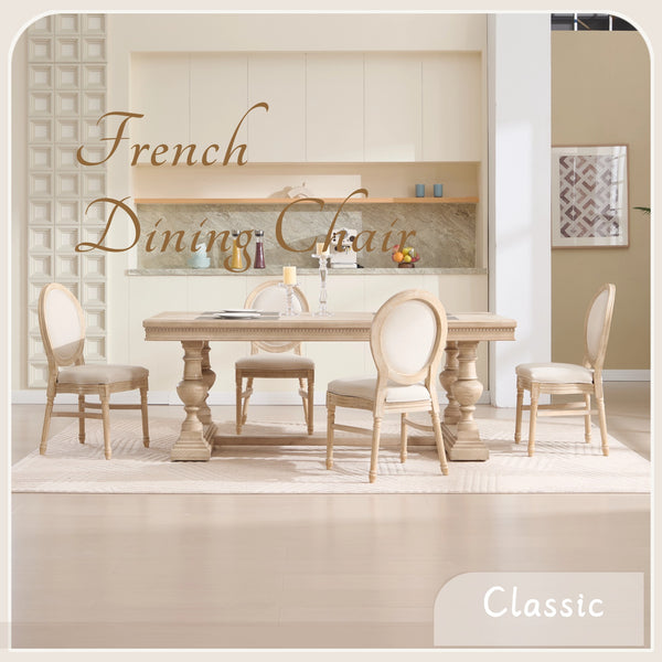 English Elm French Country Dining Chairs Set Of 2 - Elegant Upholstered, Stackable & Versatile For Any Space W3426P324205