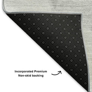HomeRoots 9' X 12' Stylish Gray and Silver Geometric Washable Area Rug with UV Protection for Busy Homes 653313