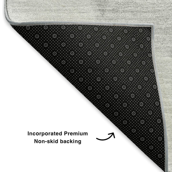 HomeRoots 9' X 12' Stylish Gray and Silver Geometric Washable Area Rug with UV Protection for Busy Homes 653313