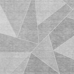 HomeRoots 10' X 14' Gray and Silver Geometric Area Rug - Washable, UV-Protected, Durable for Homes with Kids & Pets 653314