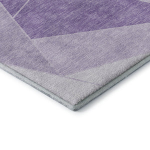 HomeRoots 5' X 8' Lilac & Ivory Geometric Area Rug – Washable, UV Protected, Stain-Resistant for Modern Living 653316