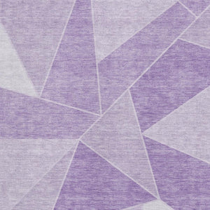 HomeRoots 5' X 8' Lilac & Ivory Geometric Area Rug – Washable, UV Protected, Stain-Resistant for Modern Living 653316