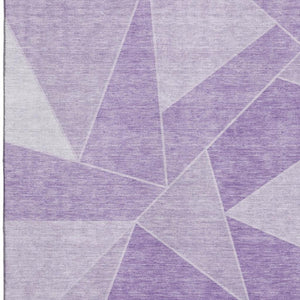 HomeRoots 8' X 10' Stylish Lilac & Ivory Geometric Washable Area Rug with UV Protection & Stain Resistance 653318