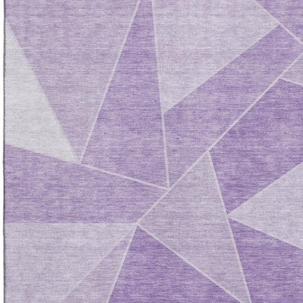 HomeRoots 8' X 10' Stylish Lilac & Ivory Geometric Washable Area Rug with UV Protection & Stain Resistance 653318