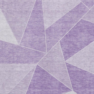 HomeRoots 9' X 12' Stylish Lilac & Ivory Geometric Area Rug - Washable, UV Protected, Family-Friendly Design! 653319