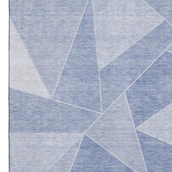 HomeRoots 5' X 8' Sky Blue Geometric Area Rug - Washable, Stain Resistant, UV Protected for Modern Homes 653328