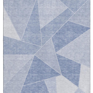 HomeRoots 5' X 8' Sky Blue Geometric Area Rug - Washable, Stain Resistant, UV Protected for Modern Homes 653328