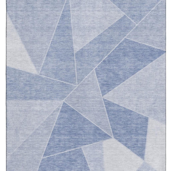 HomeRoots 5' X 8' Sky Blue Geometric Area Rug - Washable, Stain Resistant, UV Protected for Modern Homes 653328